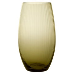 Vaso Ovale28, Vase Handcrafted Muranese Glass, Angora Plisse MUN by VG