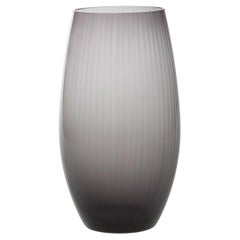 Vaso Ovale28, Vase Handcrafted Muranese Glass, Lead Plisse MUN by VG