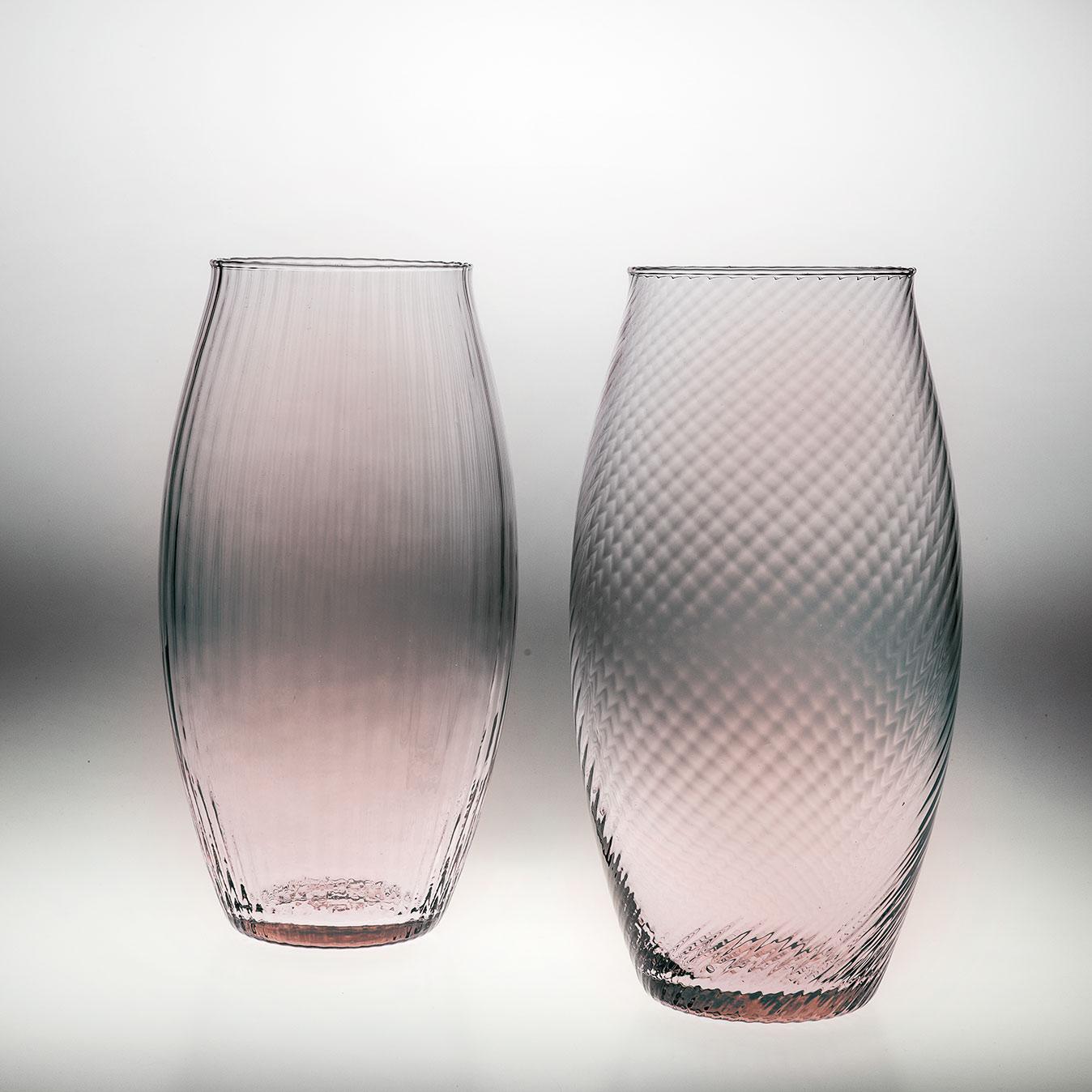 Vaso Ovale28, Vase Handcrafted Muranese Glass, Lead Twisted MUN by VG For Sale 1