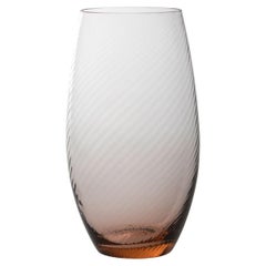 Vaso Ovale28, Vase Handcrafted Muranese Glass, Rose Quartz Twisted MUN by VG