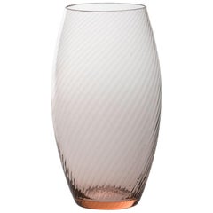 Vaso Ovale32, Vase Handcrafted Muranese Glass, Rose Quartz Twisted MUN by VG