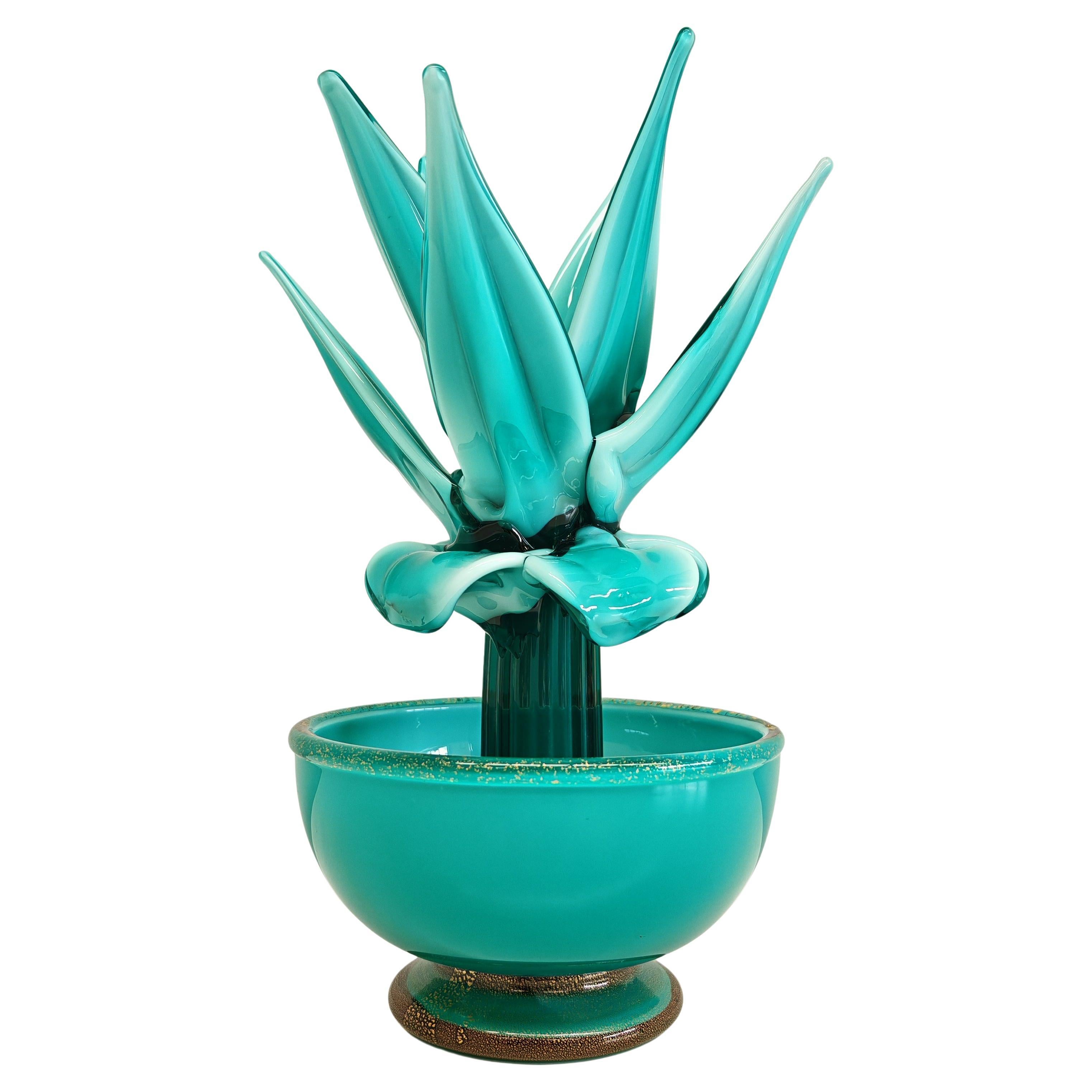 Vaso "Pianta Grassa" Agavacea Napoleone Martinuzzi per Venini murano 1930 circa