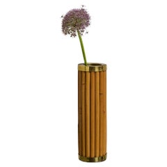 Vaso portafiori in bambù ed ottone di Gabriella Crespi, collezione Rising Sun