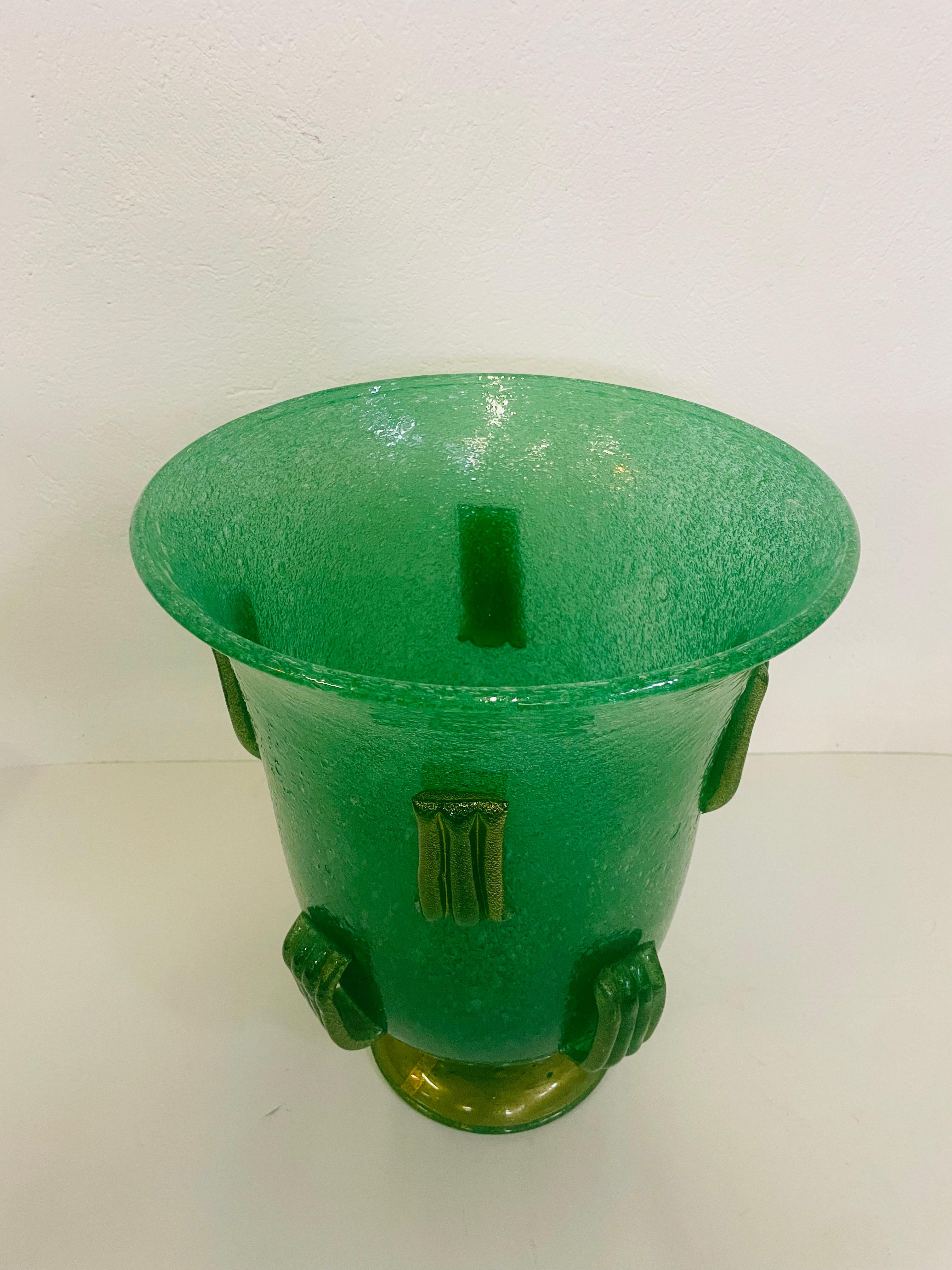 Verre Vase Pulegoso de Napoleone Martinuzzi pour Venini en vente