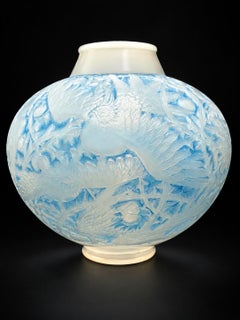 Vaso René Lalique "Aras" Vidrio Opalescente