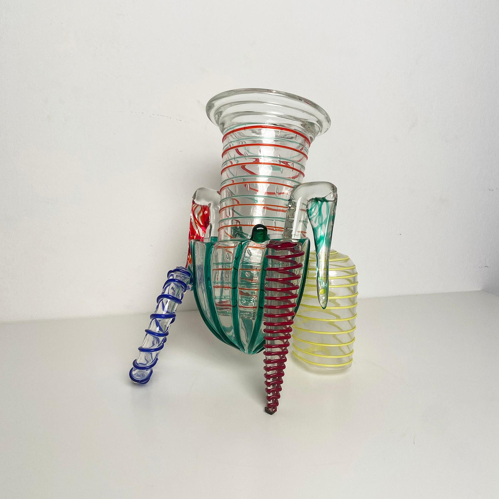 Vaso Rom di Luigi Serafini prodotta da Memphis nel 1991 in vetro di Murano. (Late 20th Century) im Angebot