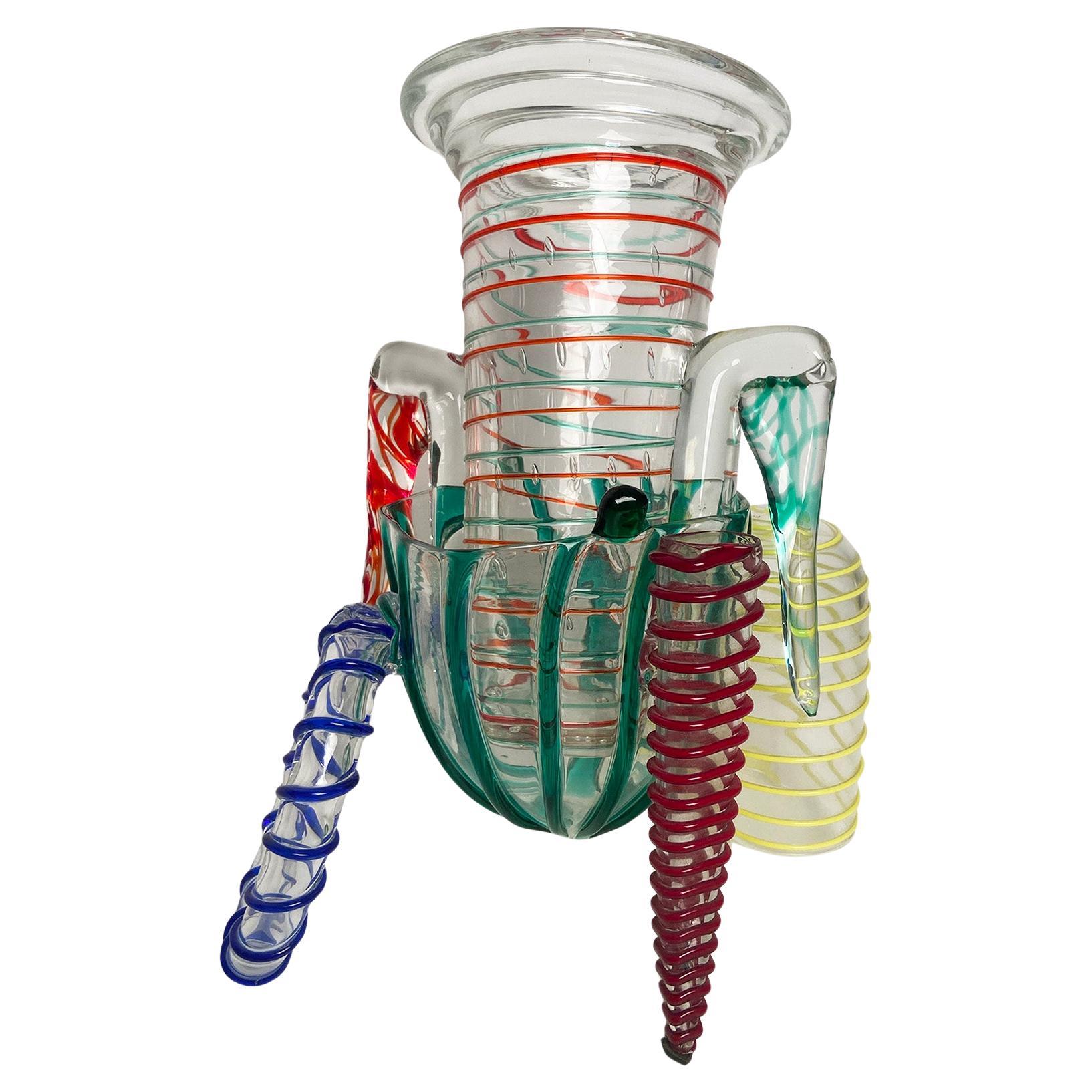 Vaso Rom di Luigi Serafini prodotta da Memphis nel 1991 in vetro di Murano. im Angebot