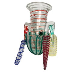 Vaso Rom di Luigi Serafini prodotta da Memphis nel 1991 in vetro di Murano.