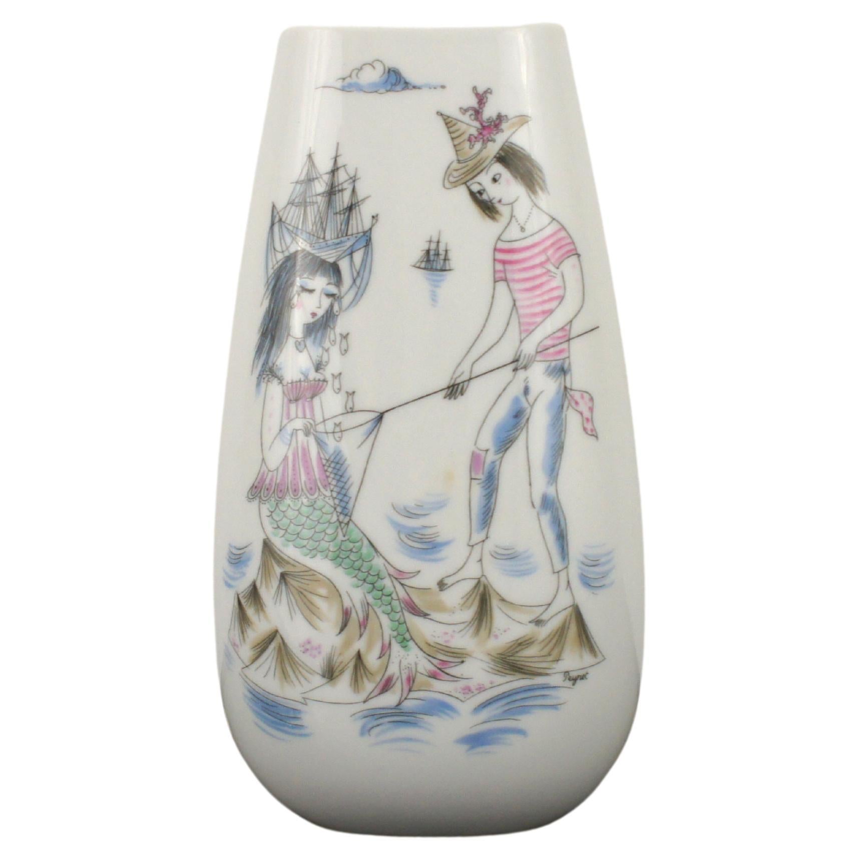Rosenthal studio line 'mermaid' 1970s vase, raymond peynet For Sale