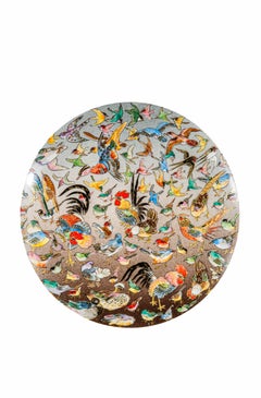 Vaso Satsuma Moon flask decorato a motivi naturalistici firmato Koshida e Zuizan