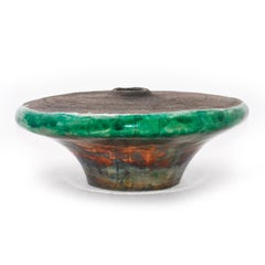 Raku ceramic sculptural vase " INTORNO AL CERCIO" by Nino Basso