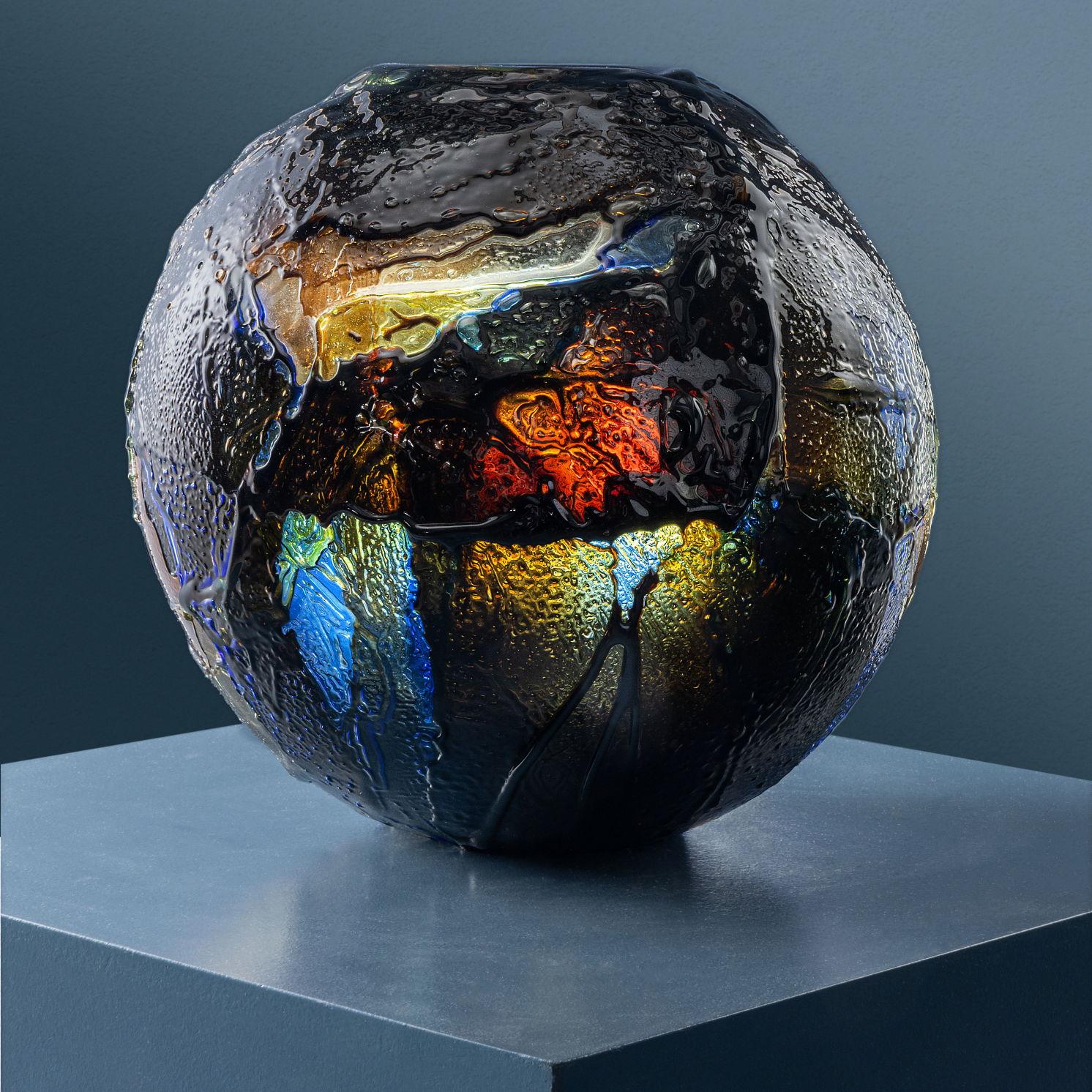 Vetro Vaso Scultura 'Geacolor' by Gae Aulenti per Venini anni 70 in vendita