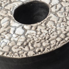 Vase Sculpture NIGHT DAY #3 - Unique Piece - handmade -  raku ceramic