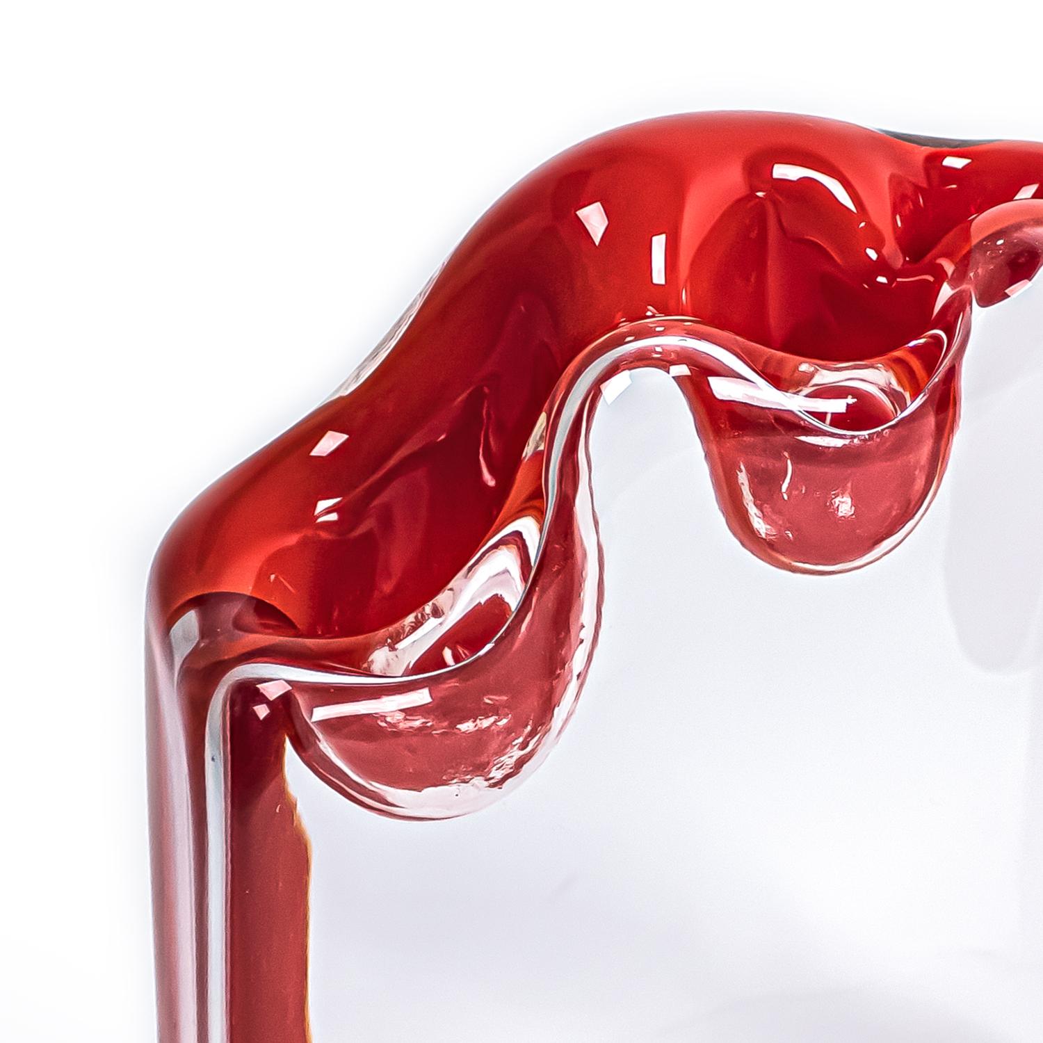 Skulpturenvase S473 aus Muranoglas, Entwurf von Carlo Nason für AV Mazzega (Moderne der Mitte des Jahrhunderts) im Angebot