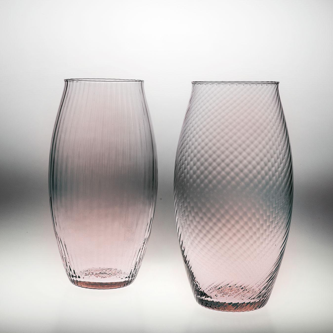 Vaso Squadrato28, Vase Handcrafted Muranese Glass, Angora Twisted MUN by VG 1
