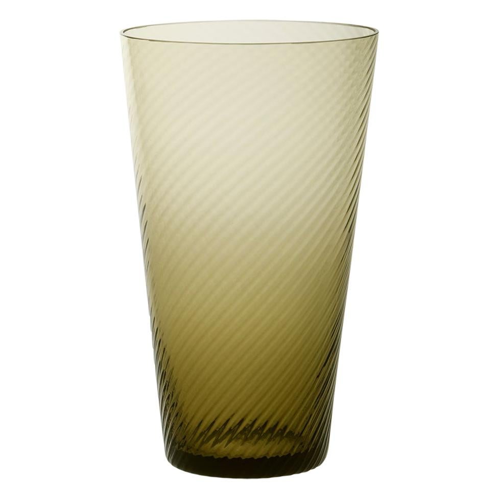 Vaso Squadrato28, Vase Handcrafted Muranese Glass, Angora Twisted MUN by VG