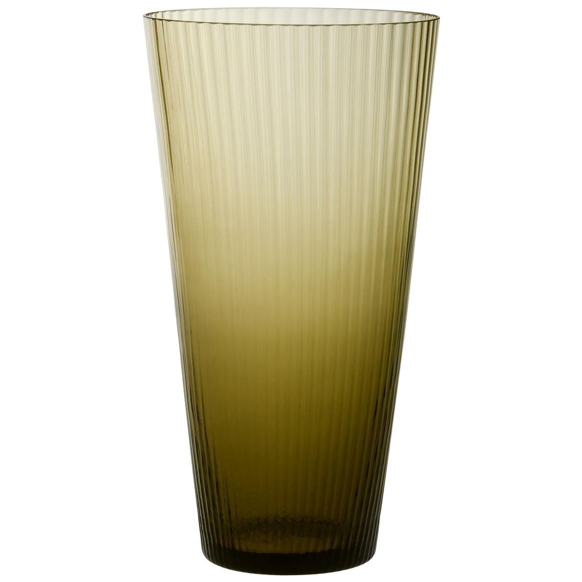 Vaso Squadrato34, Vase Handcrafted Muranese Glass, Angora Plisse MUN by VG