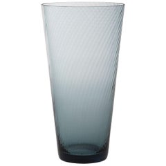 Vaso Squadrato34, Vase Handcrafted Muranese Glass, Aquamarine Twisted MUN by VG