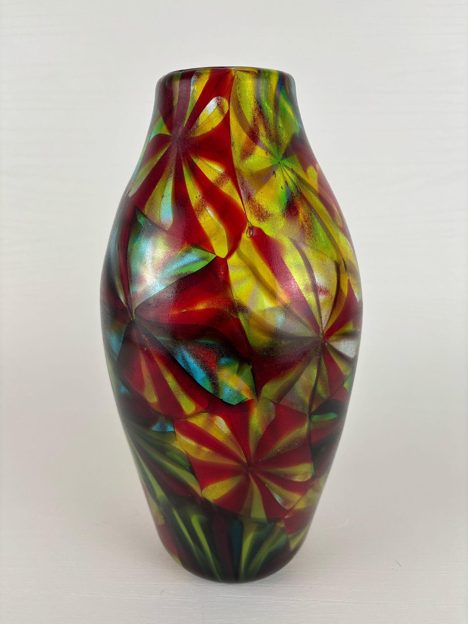 Glass Vaso Stellato di Polio Pereida For Sale