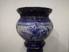 Vaso su piedistallo di Jardiniere A.I.C Sarreguemines, XIX secolo