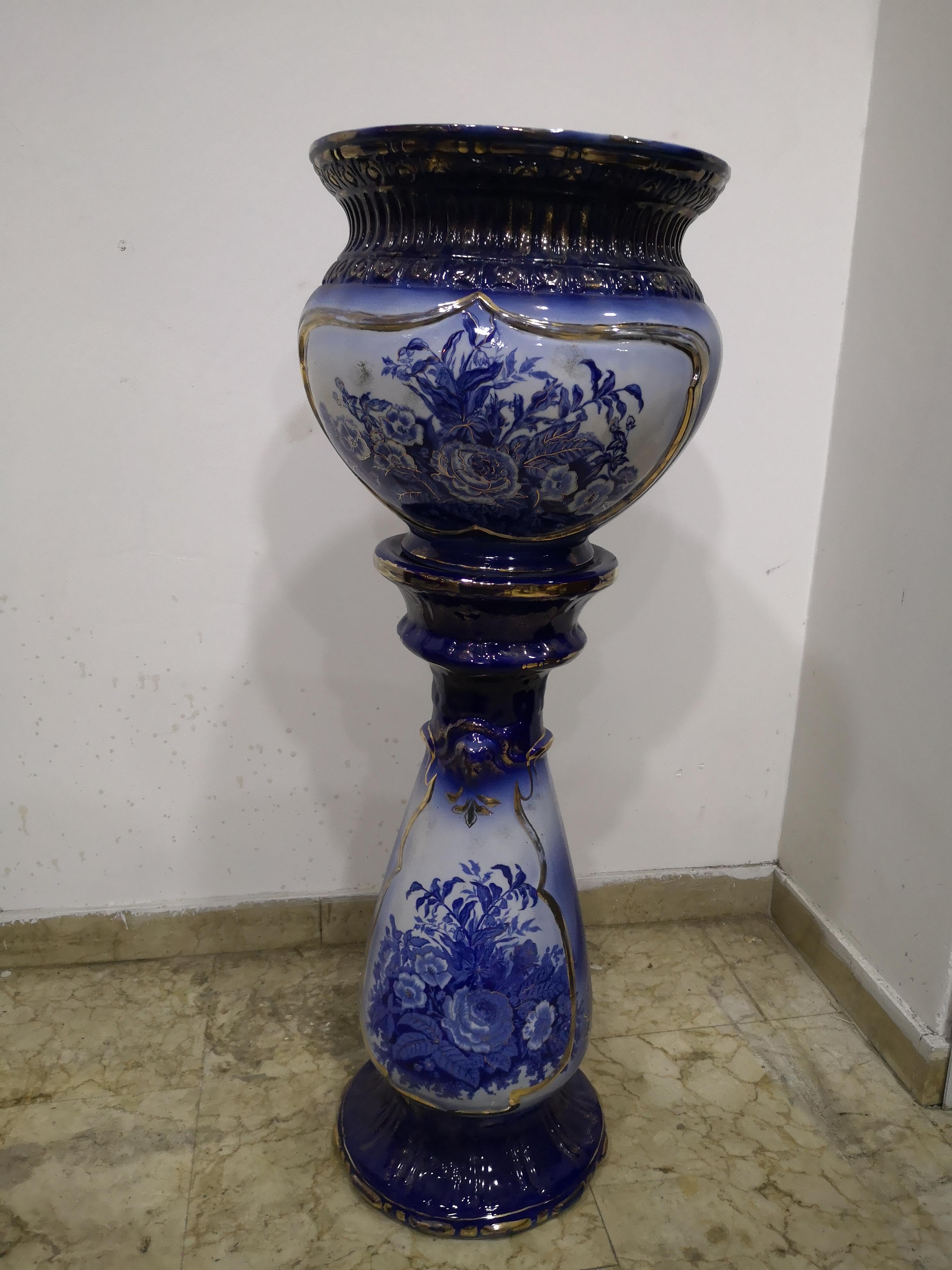 Vaso su piedistallo di Jardiniere U&C Sarreguemines, XIX secolo For Sale 1