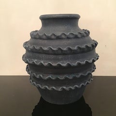Jarrón "Terraglia Blu" Arlecchino Nello Stile di Gio Ponti 1950 Italia