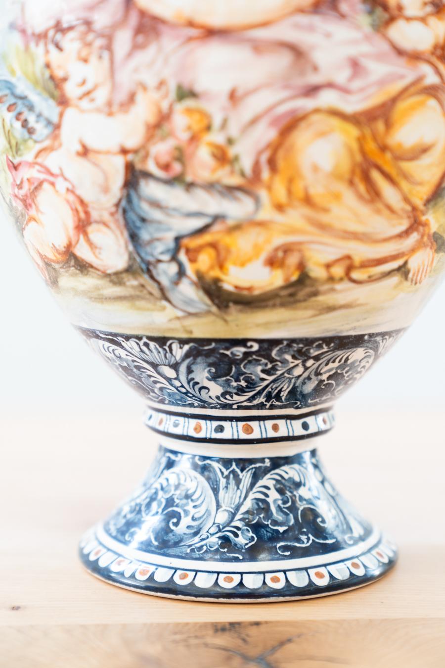 Vase, Turi D'Albissola, 1980s, hand-painted ceramic.  For Sale 4