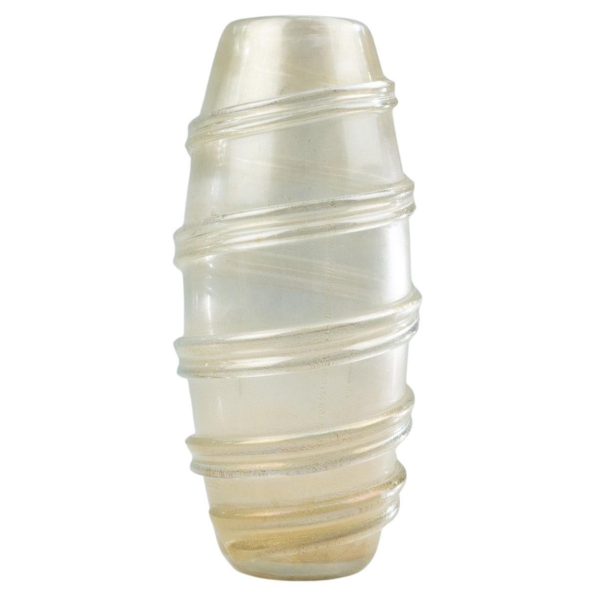 Vaso Venini Carlo Scarpa, corroso a fasce, firmato murano Venini