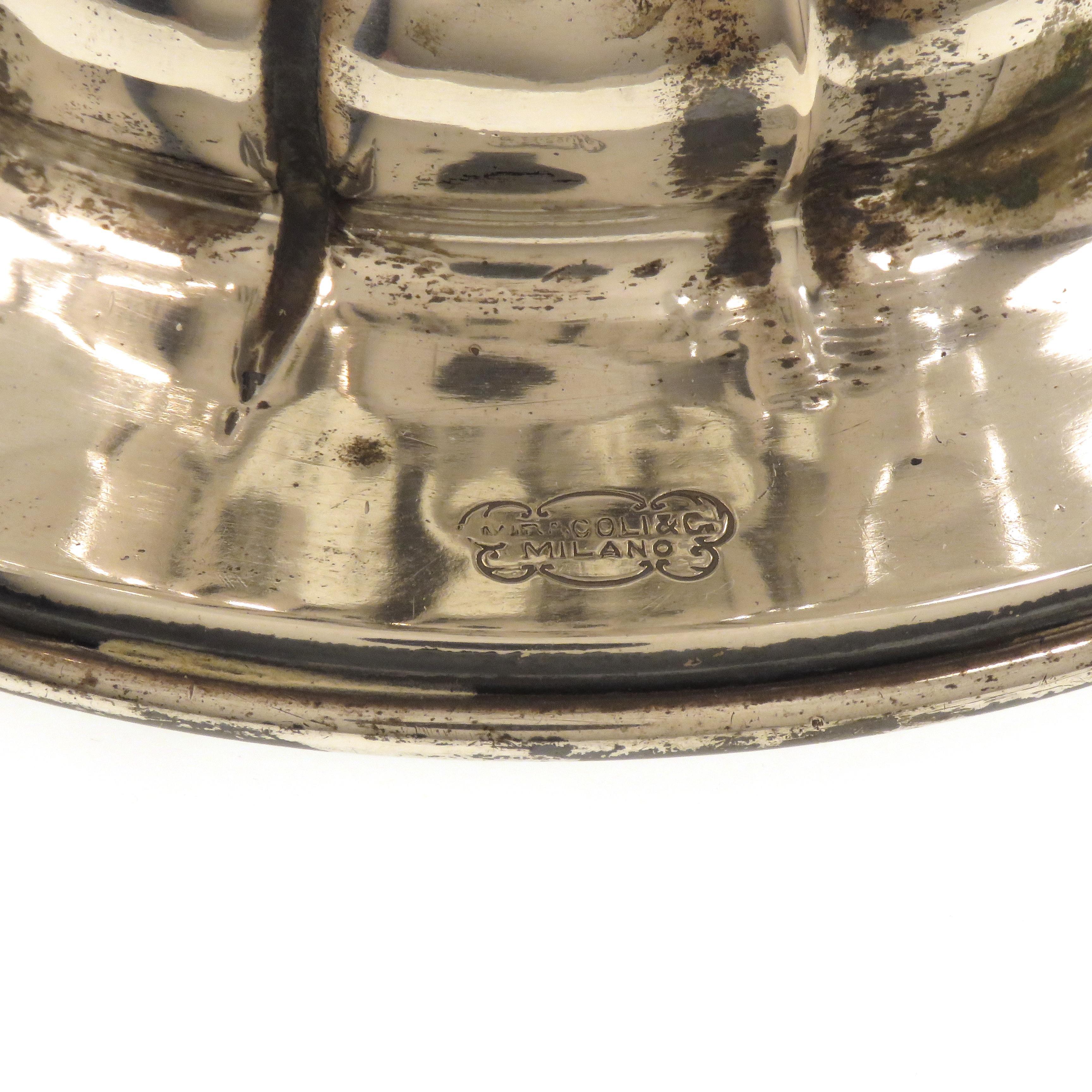 Vintage Vase in Silver Handmade in Italy For Sale 1