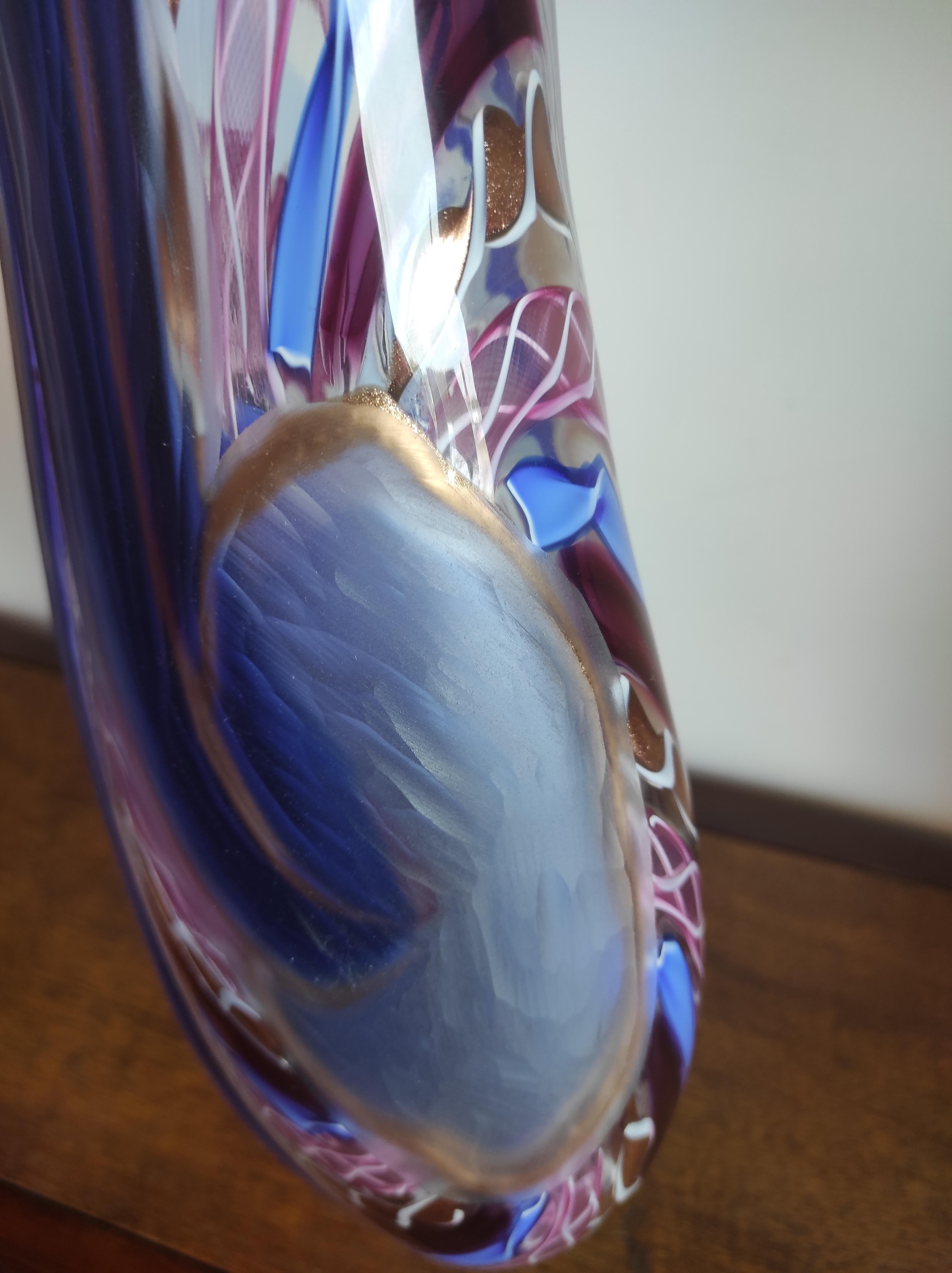 Contemporary Vase  blown glass violet from Murano  For Sale
