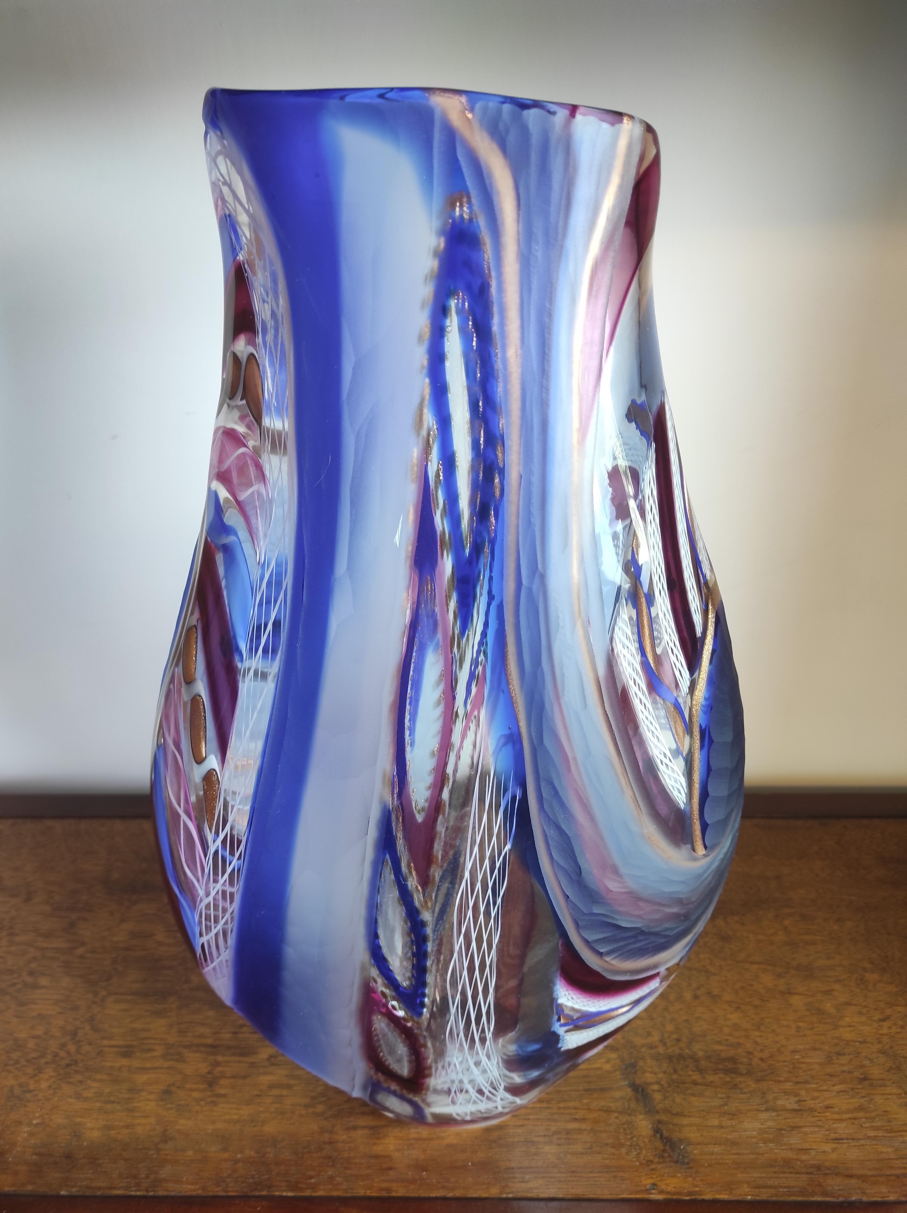 Vase  blown glass violet from Murano  For Sale 1