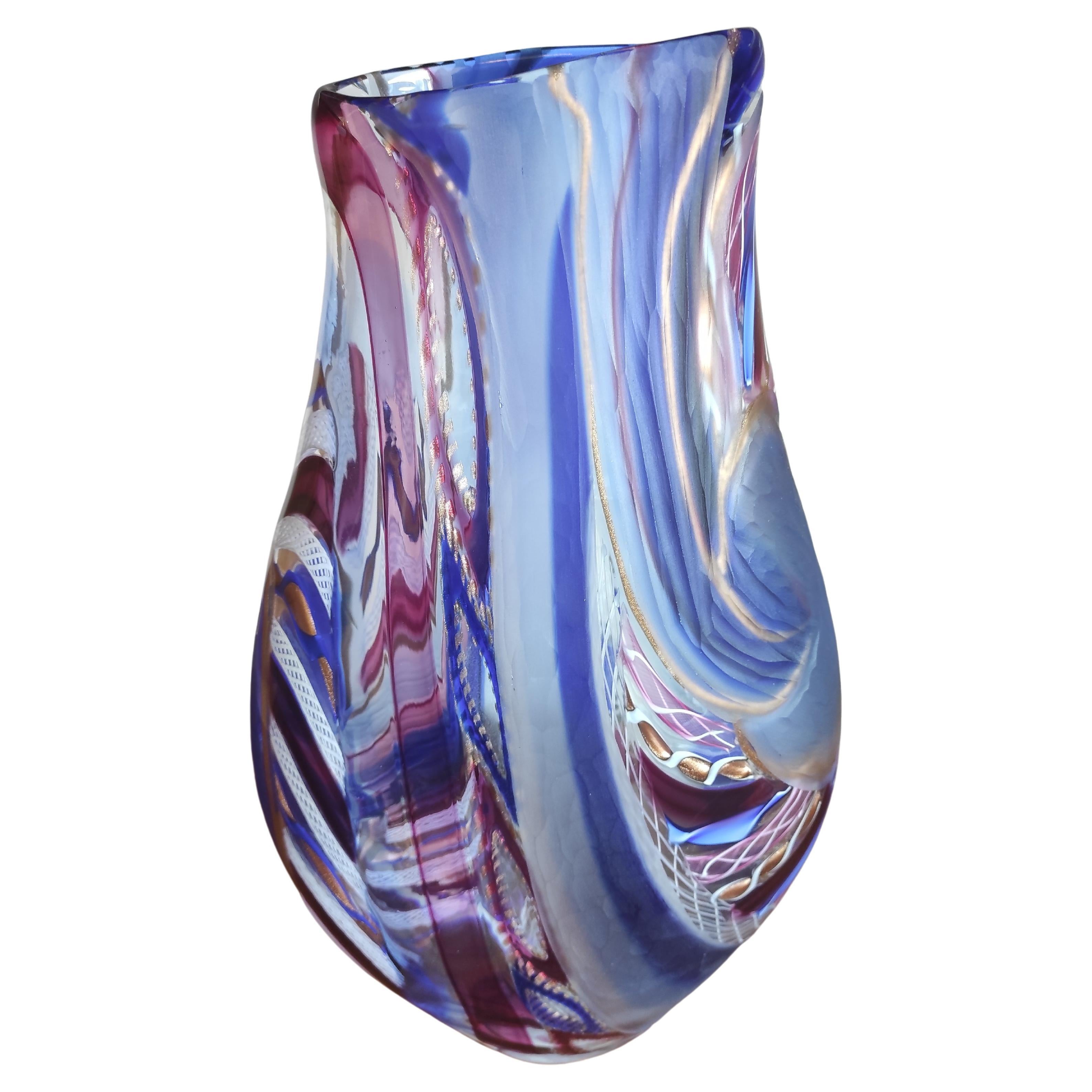 Vase  blown glass violet from Murano  For Sale