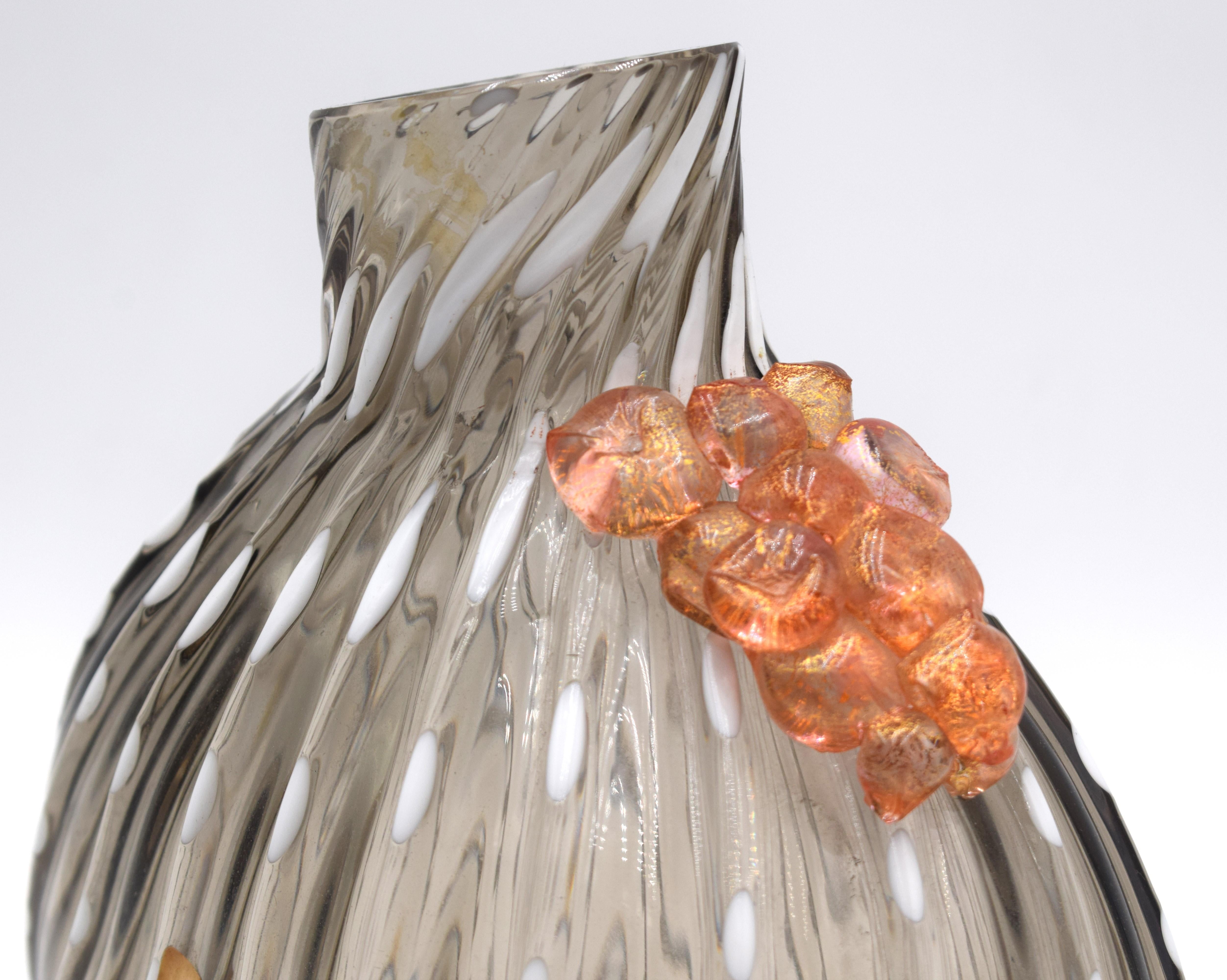 Mid-Century Modern Zanetti vase, Murano glass, 1970s. For Sale