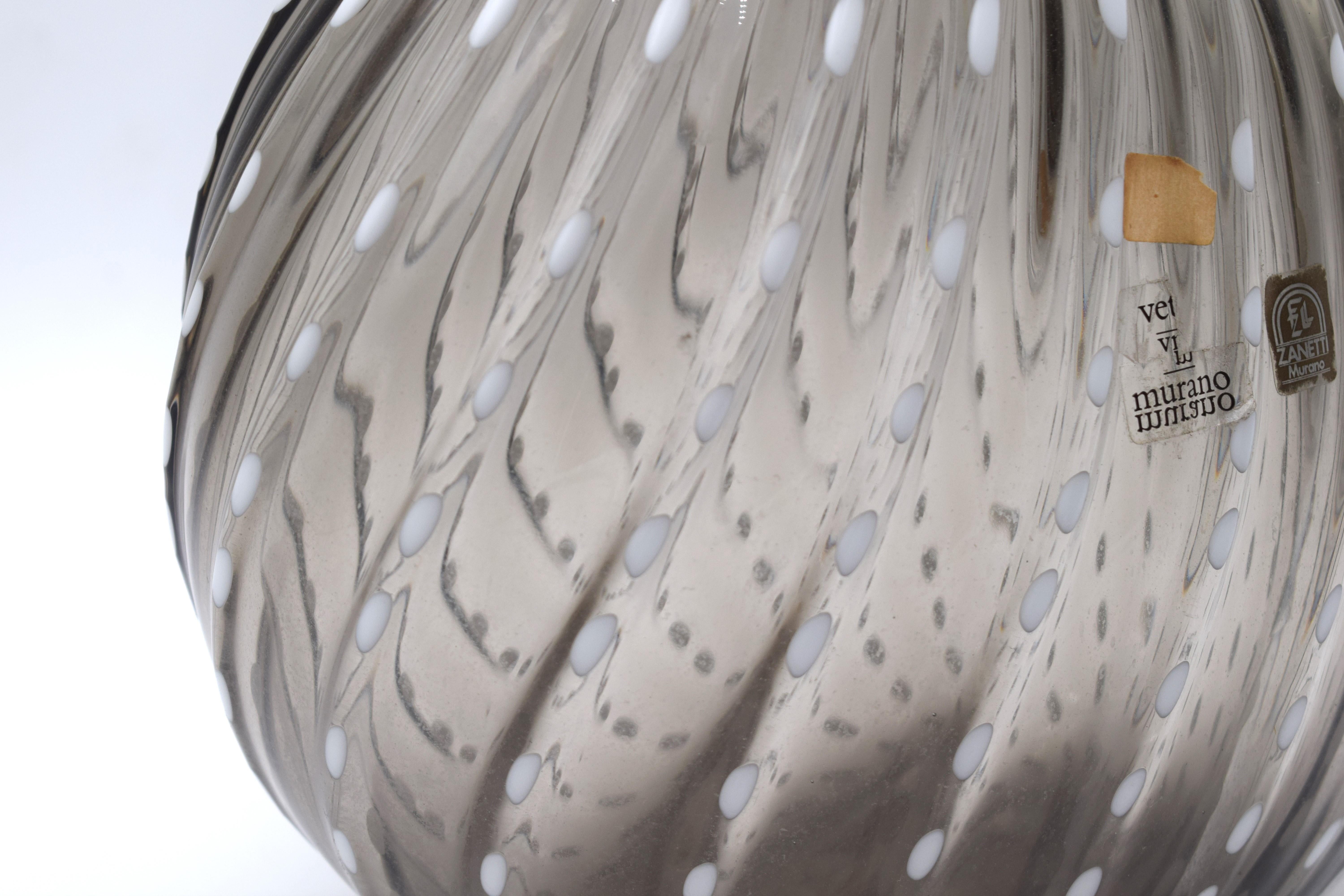 Zanetti vase, Murano glass, 1970s. In Good Condition For Sale In Palermo, PA