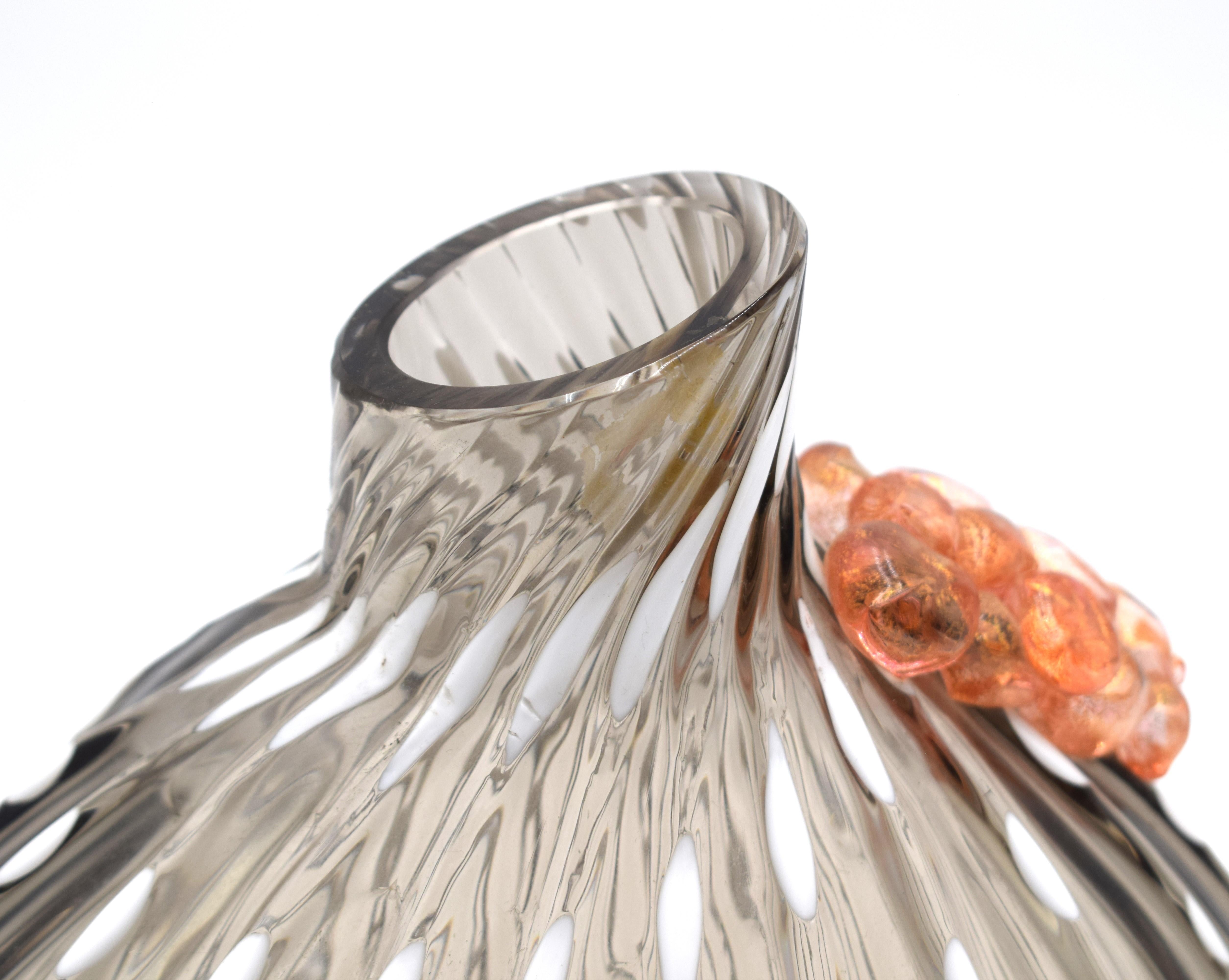 Murano Glass Zanetti vase, Murano glass, 1970s. For Sale