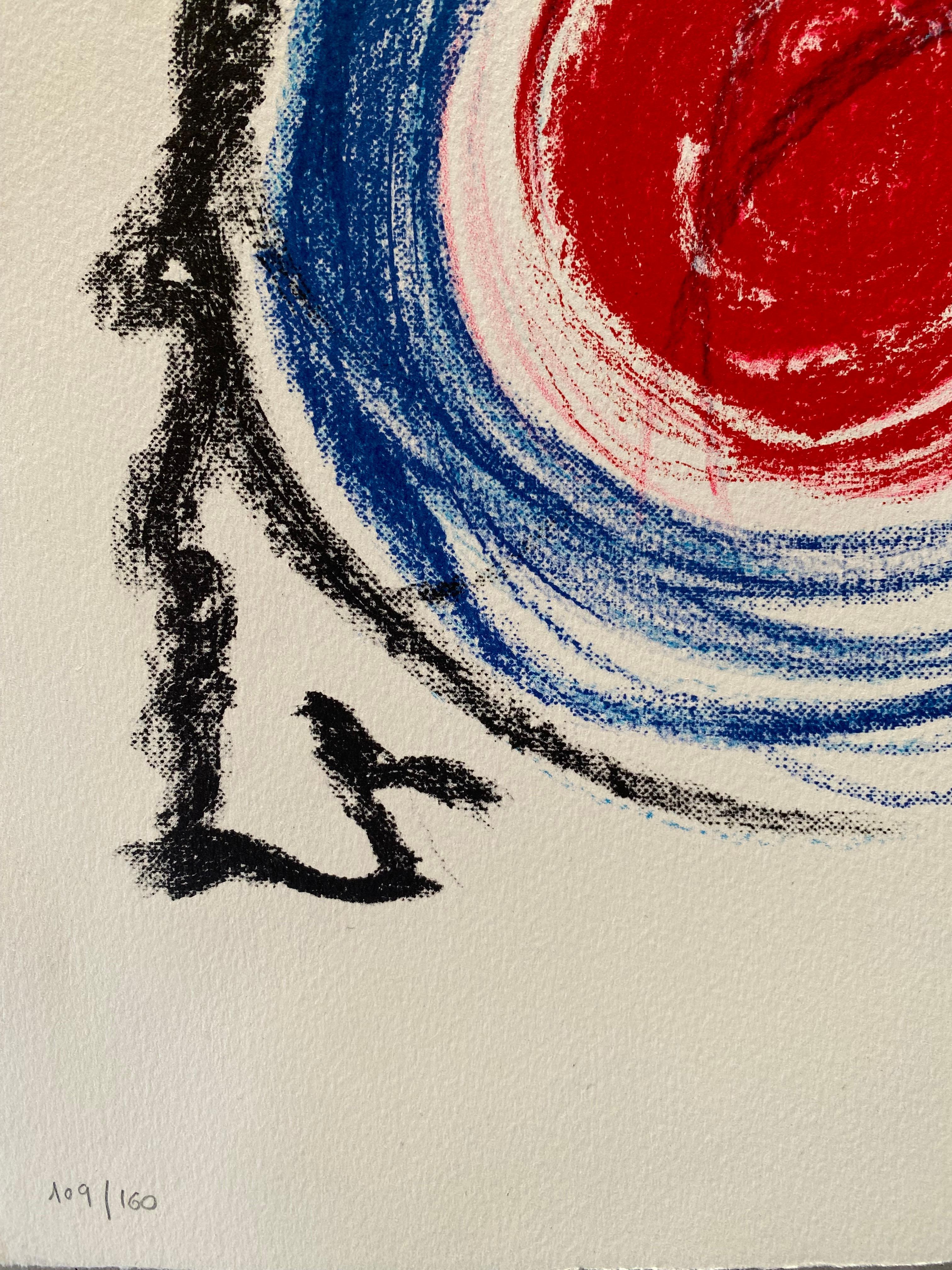 Vassilakis Takis - Signals  Lithograph on Arches vellum paper 1989 For Sale 4