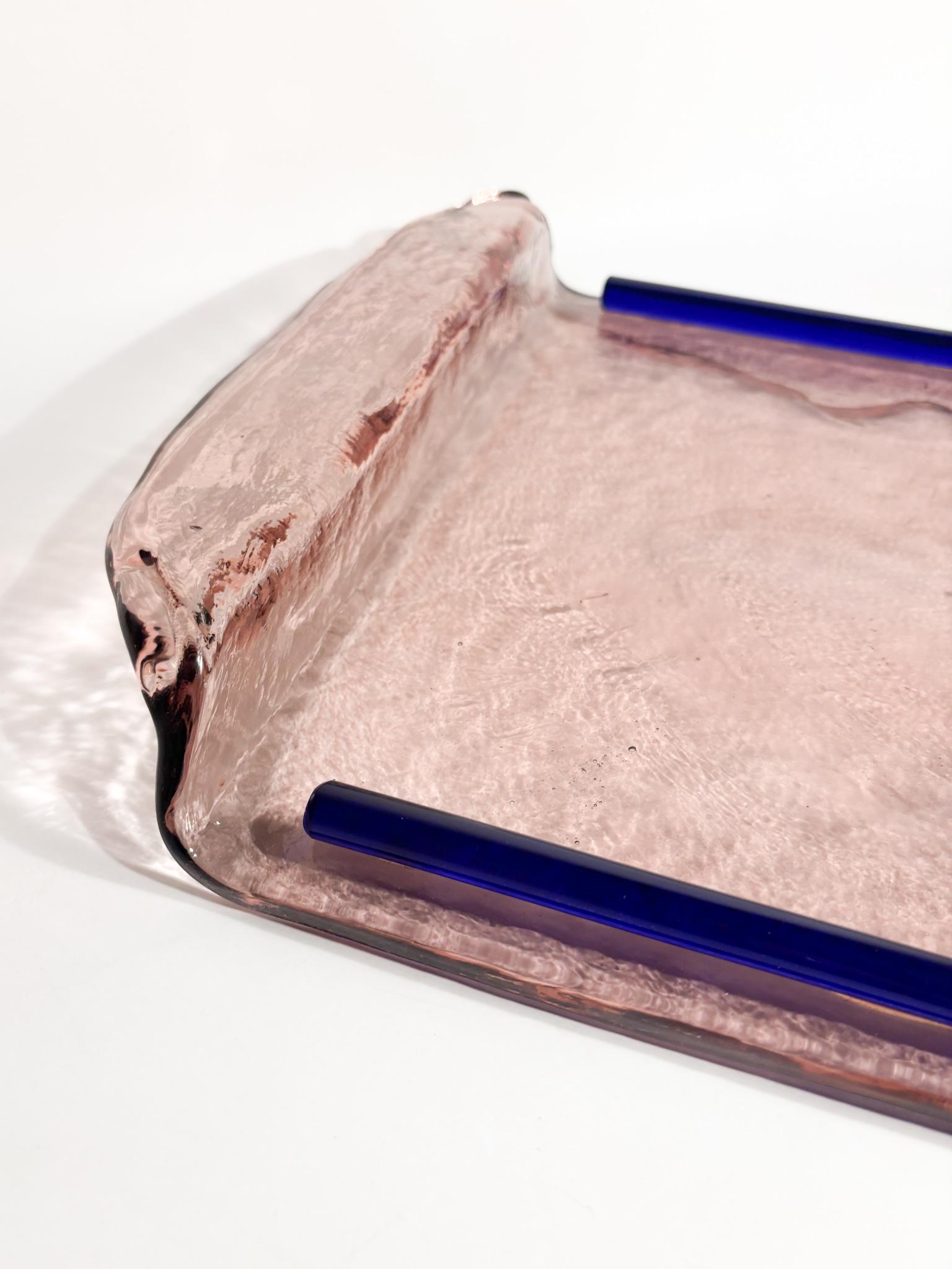 Plateau en verre soufflé de Murano de forme géométrique des années 80 en vente 4