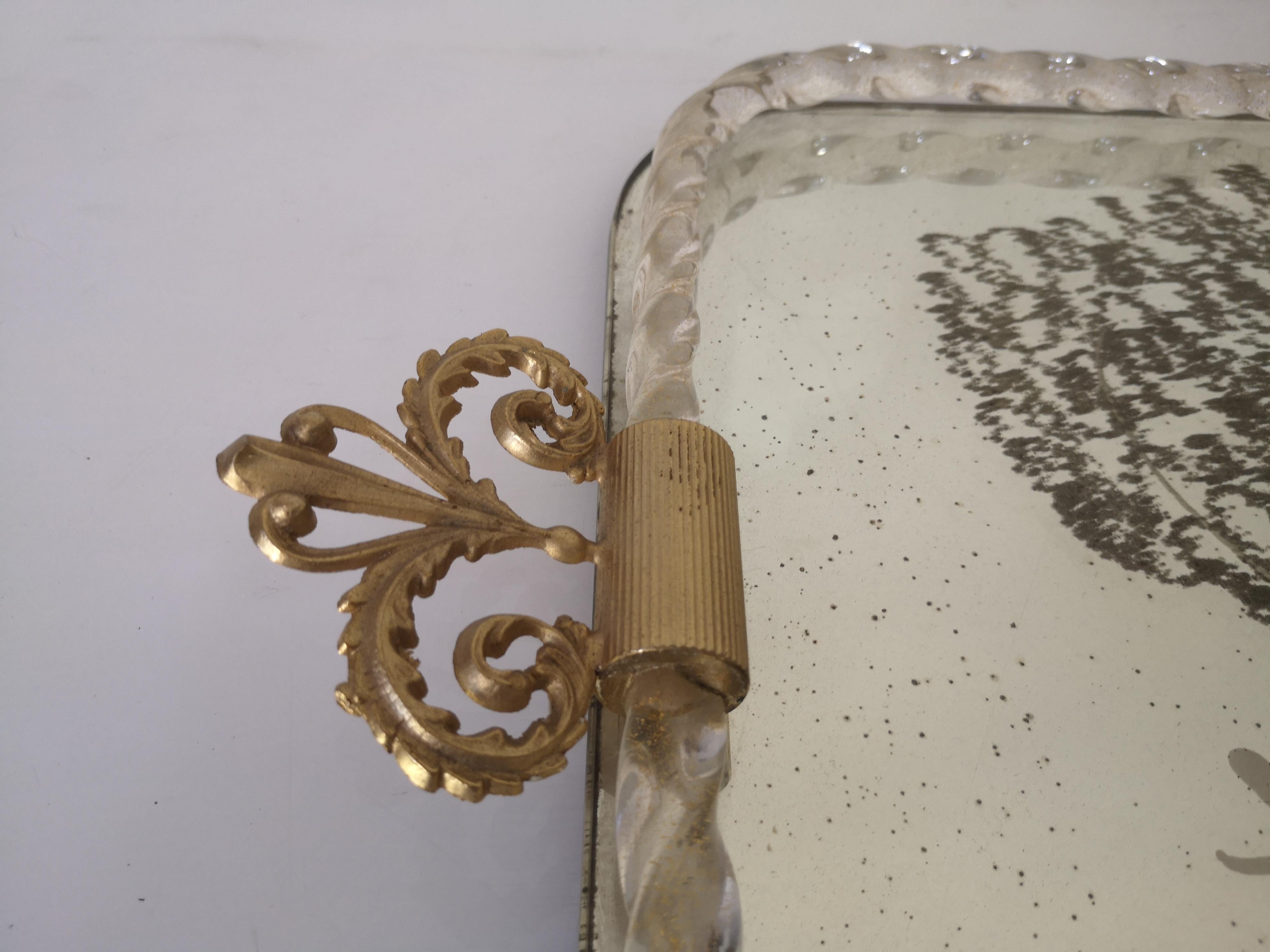 20th Century 1950s Barovier style mirror tray For Sale