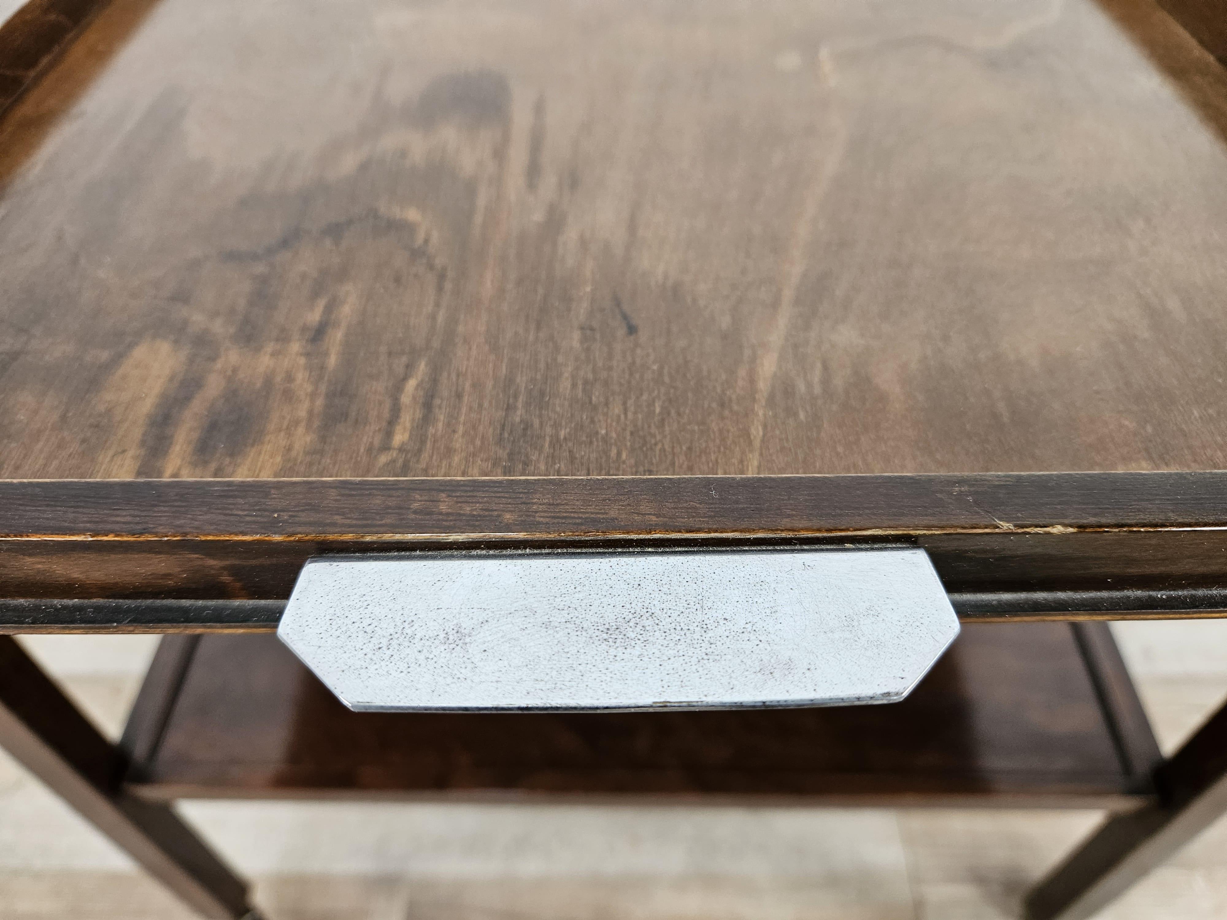 FADA Asiago 1930s Art Deco bandeja de madera con asas de metal en venta 3