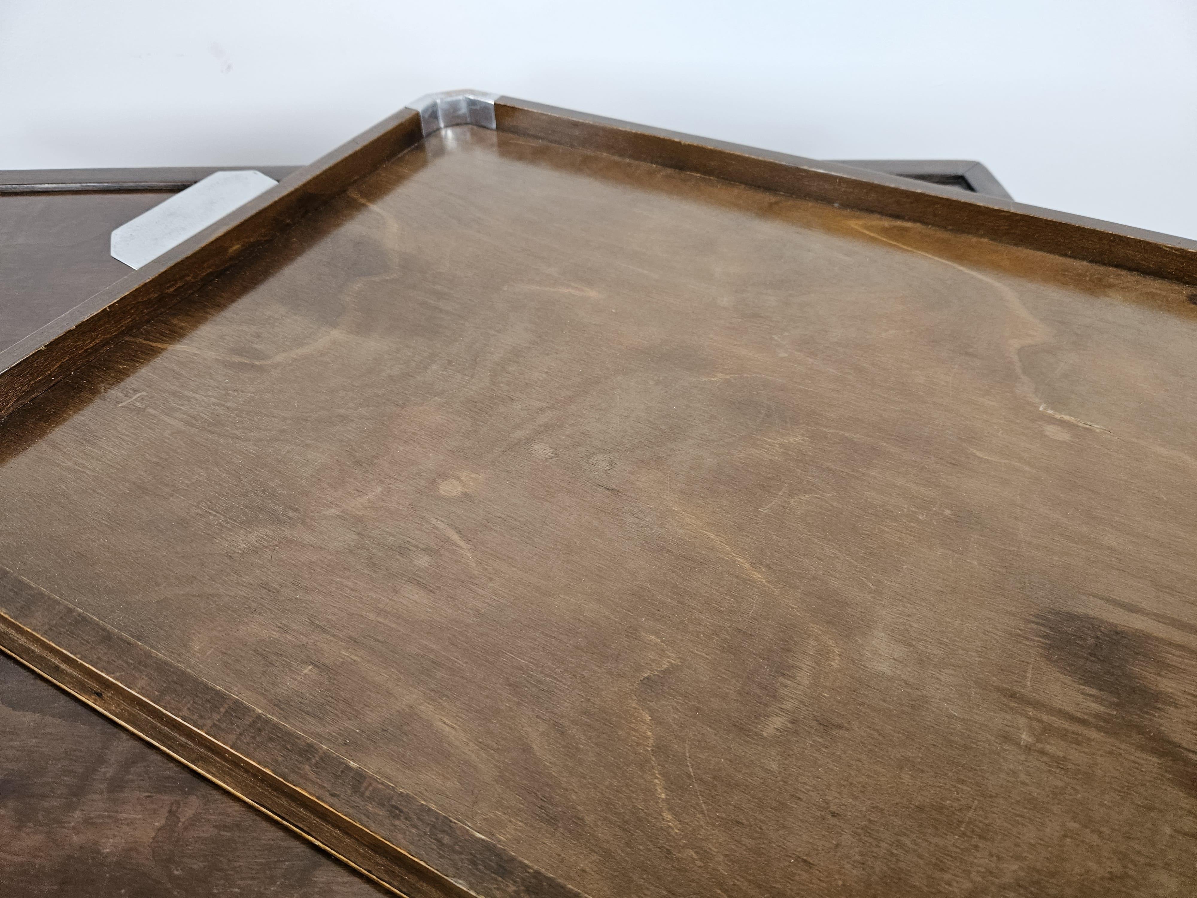 FADA Asiago 1930s Art Deco bandeja de madera con asas de metal en venta 6