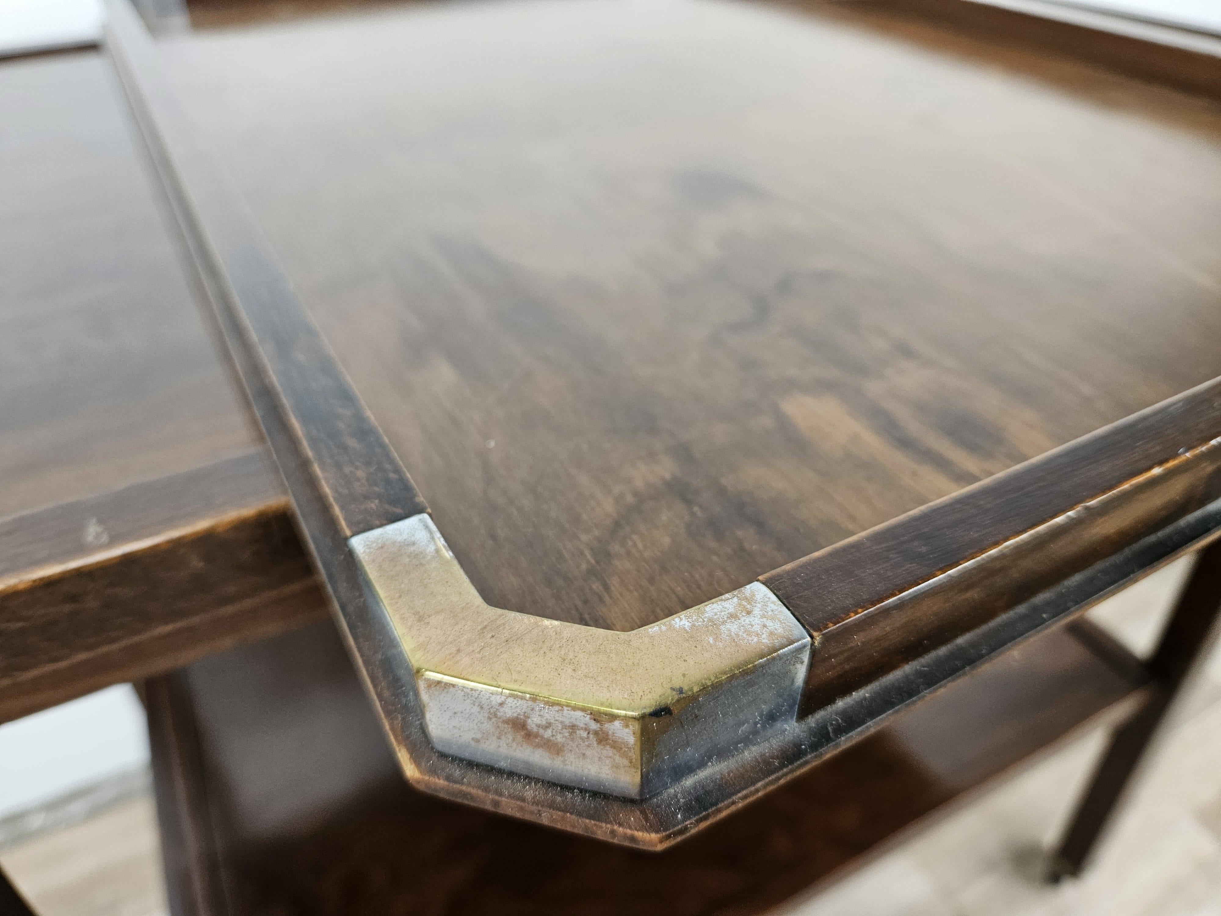 FADA Asiago 1930s Art Deco bandeja de madera con asas de metal en venta 2
