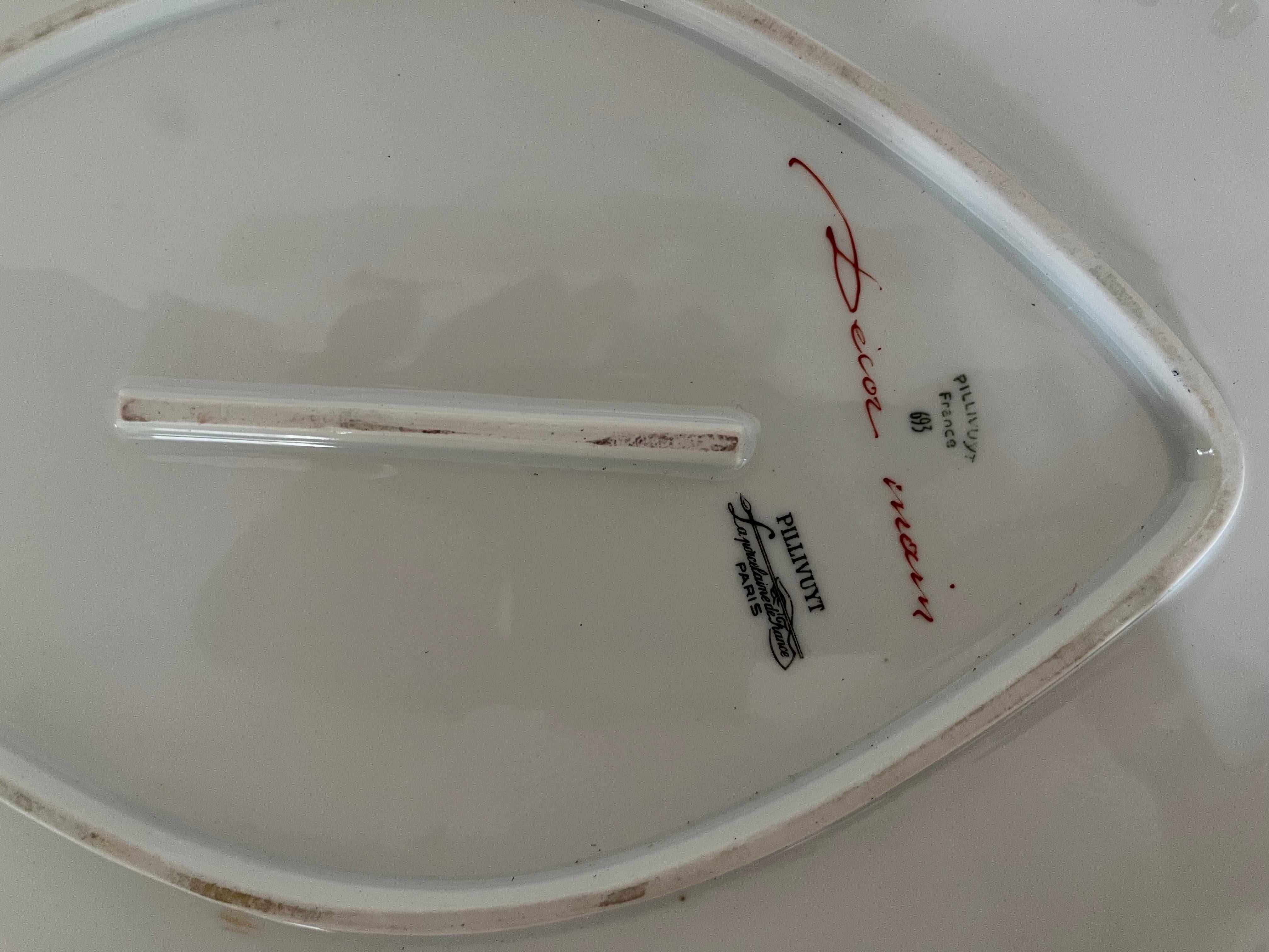 Vassoio Blu Limoges France Decorato a mano del '900 -Antiques- For Sale 1