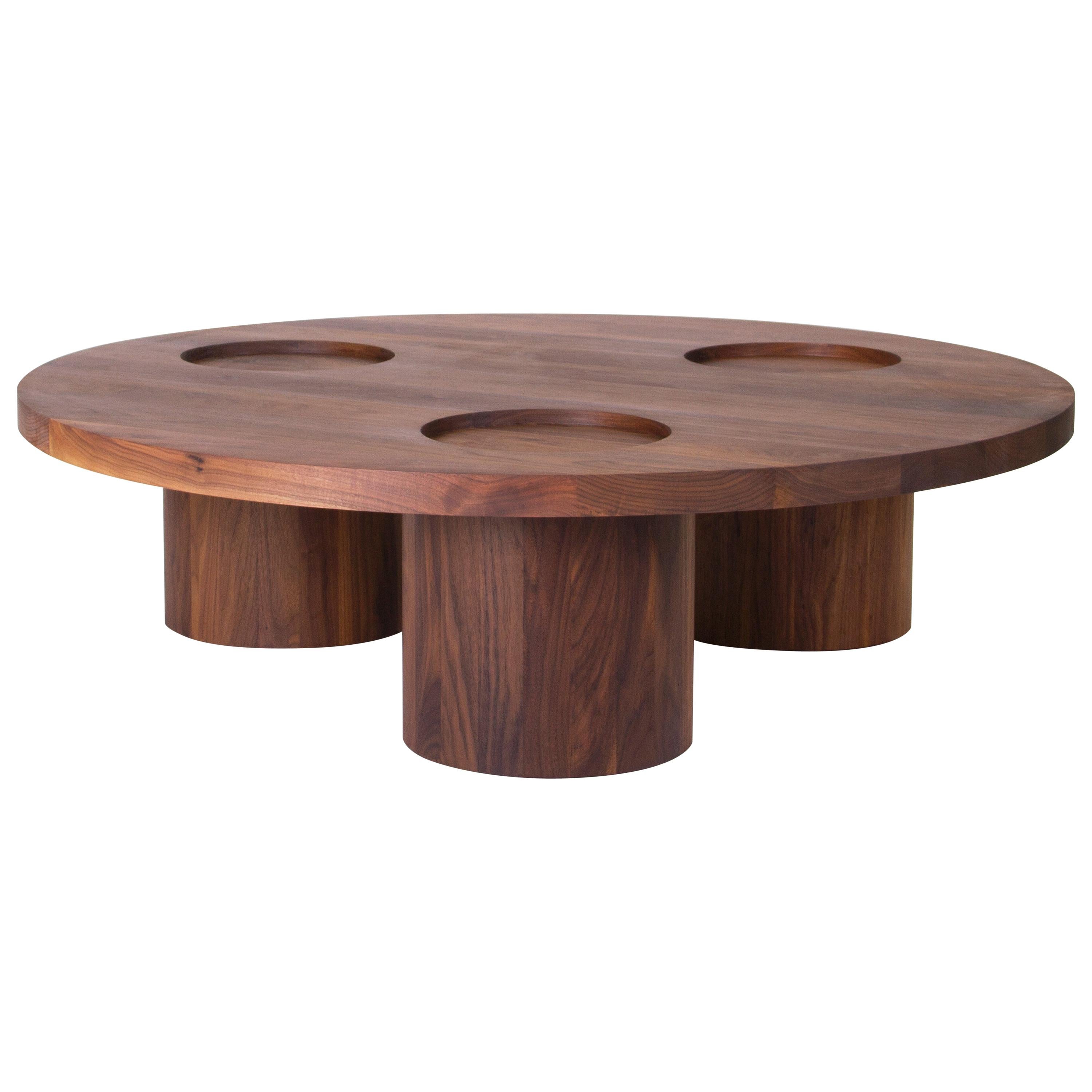 Picture of Contemporary Wood Column Coffee Table in White Oak by Fort Standard For ...