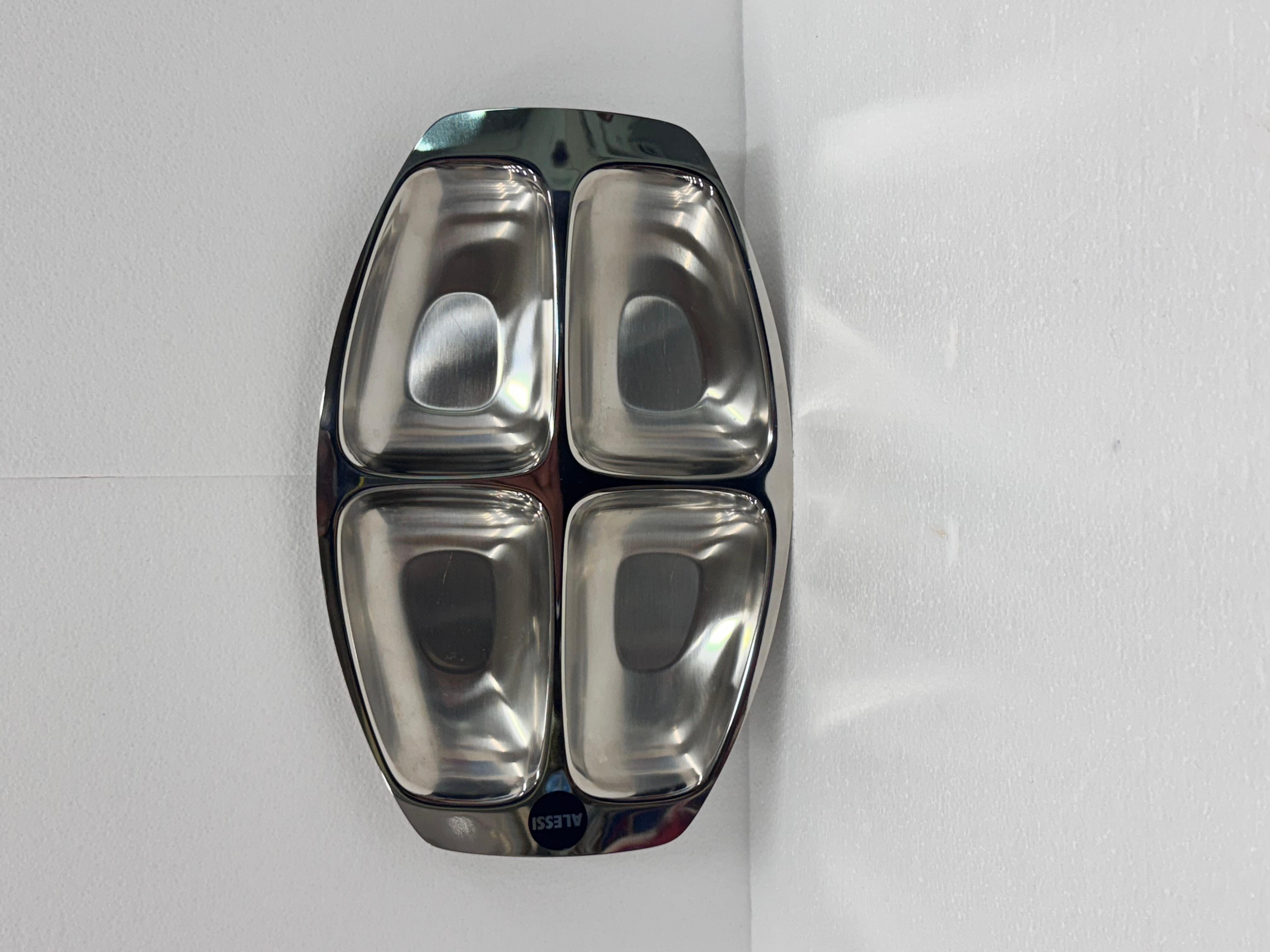 Bandeja de acero para entremeses Alessi - Diseño Carlo Mazzeri Italian en venta