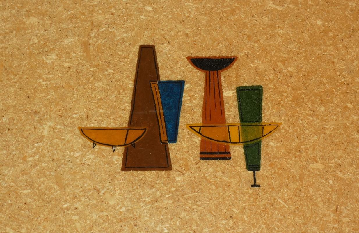 Art déco Vassoio da caffè Art Deco in legno e formica, Italia, anni '30 en vente