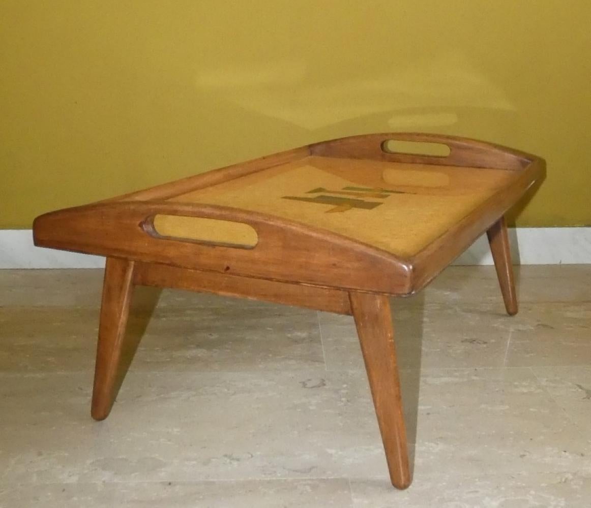 italien Vassoio da caffè Art Deco in legno e formica, Italia, anni '30 en vente