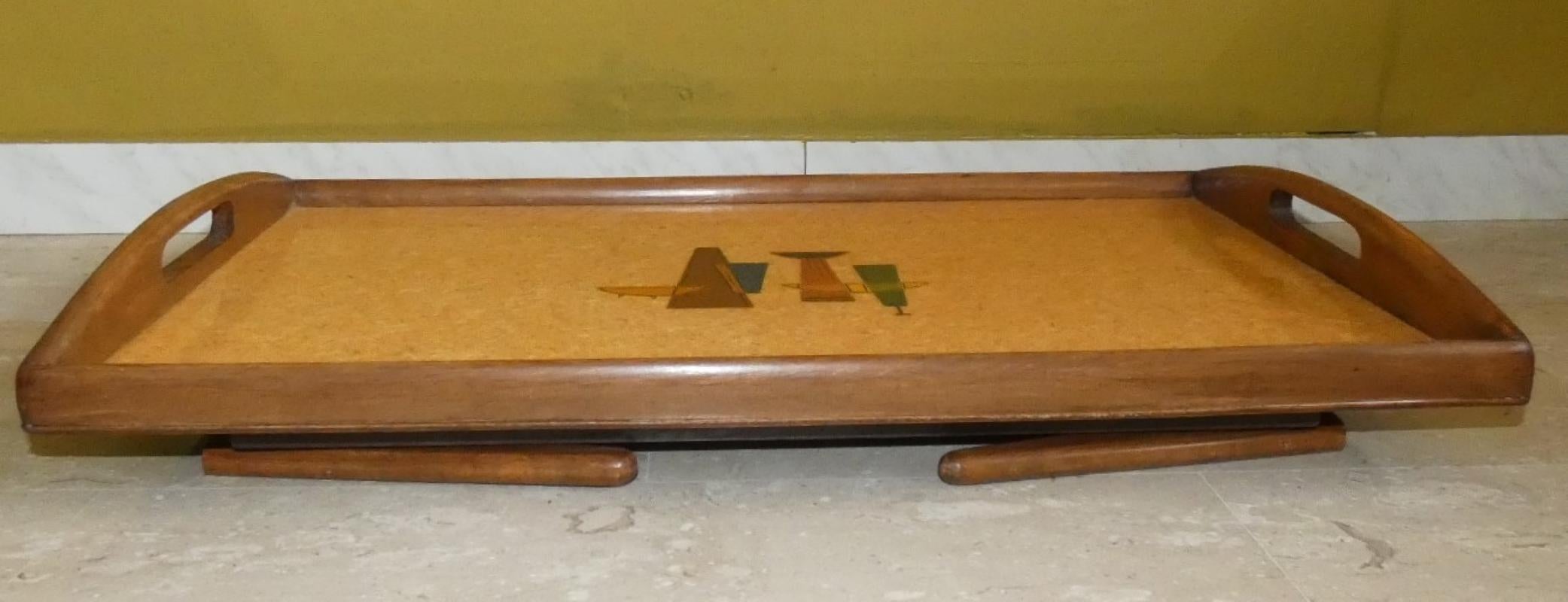 Formica Vassoio da caffè Art Deco in legno e formica, Italia, anni '30 en vente