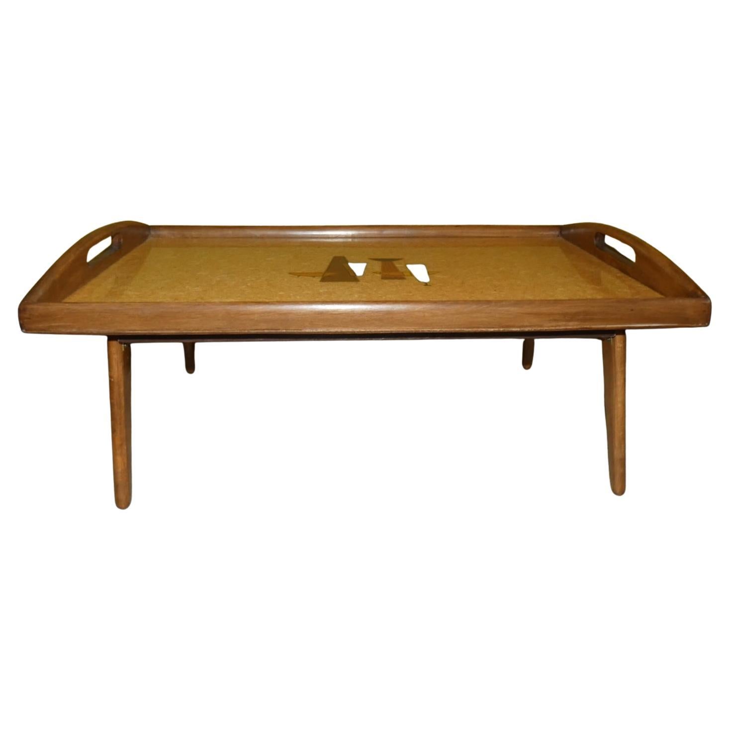 Vassoio da caffè Art Deco in legno e formica, Italia, anni 
30