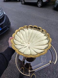 Handgeprägtes Messing Dekoratives Tablett mit Muschel 1950er Jahre Schubladen Florenz