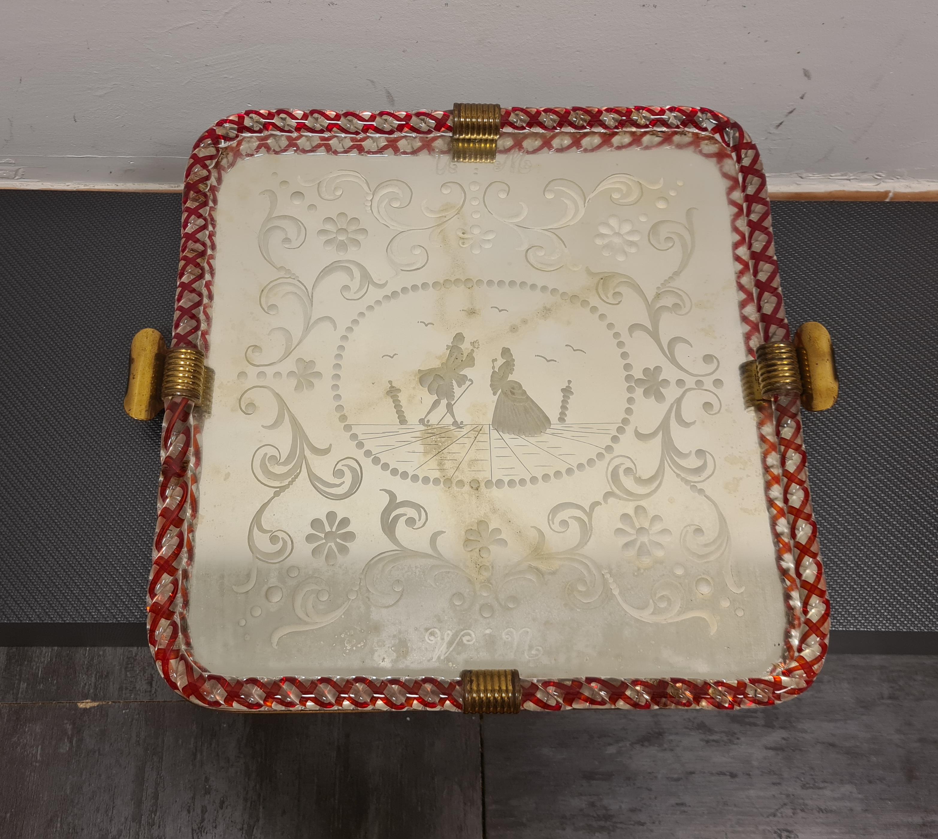 Mid-20th Century Ercole Barovier tray, 1940s' For Sale